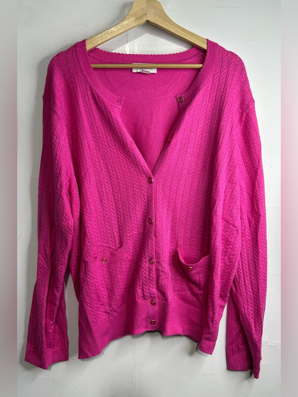 5 for $25🔥Free Assembly Hot Pink Button Front Cardigan Sweater 2XL